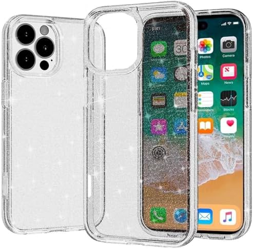 for iPhone 16 Pro Max 6.9 Inch Glitter Ultra Thick 3mm Transparent Hybrid Case Cover – Clear