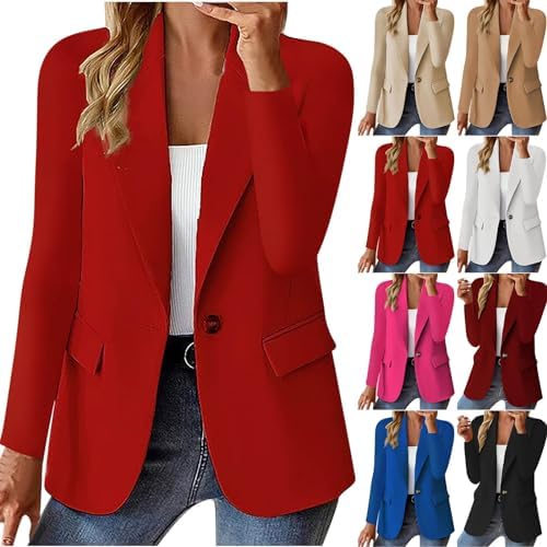 Blazers for Women Business Casual Jackets Long Sleeve Open Front Cardigan Work Suit 2024 Trendy Blazer with Pockets