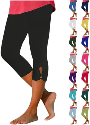 Capri Leggings for Women, Stretch Capri Pants Plus Size Capris 2024 Trendy Summer Capris High Waisted Soft Yoga Pants