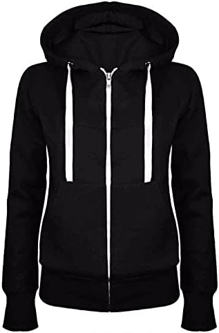 DOLKFU Zip Up Hoodies for Women Long Sleeve Loose Fit Hooded Pullover Drawstraing Casual Fashion Sweatshirts with Pocket