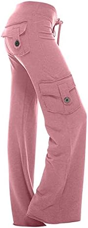 Womens Bootcut Yoga Pants with Cargo Pockets Stretchy Palazzo Pants Long Wide Leg Workout Baggy Cargo Sweat Pants